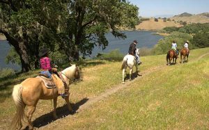 Specialty morning horseback ride at the Alisal Specialty Morning Horseback Ride by Alisal Lake at Alisal Guest Ranch in Solvang, CA
